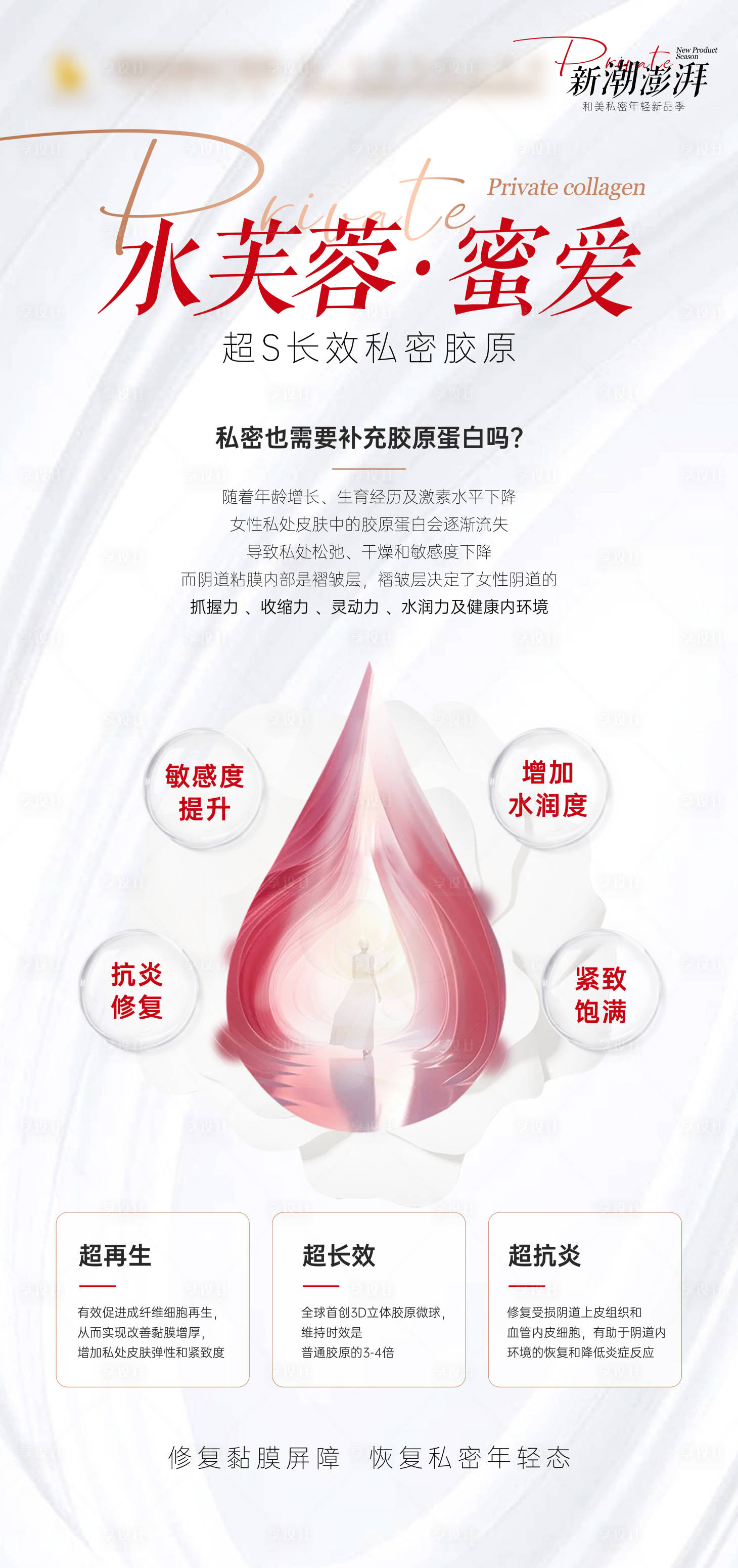 源文件下載【享設(shè)計】搜索編號：18640029299048814【醫(yī)美私密膠原海報】