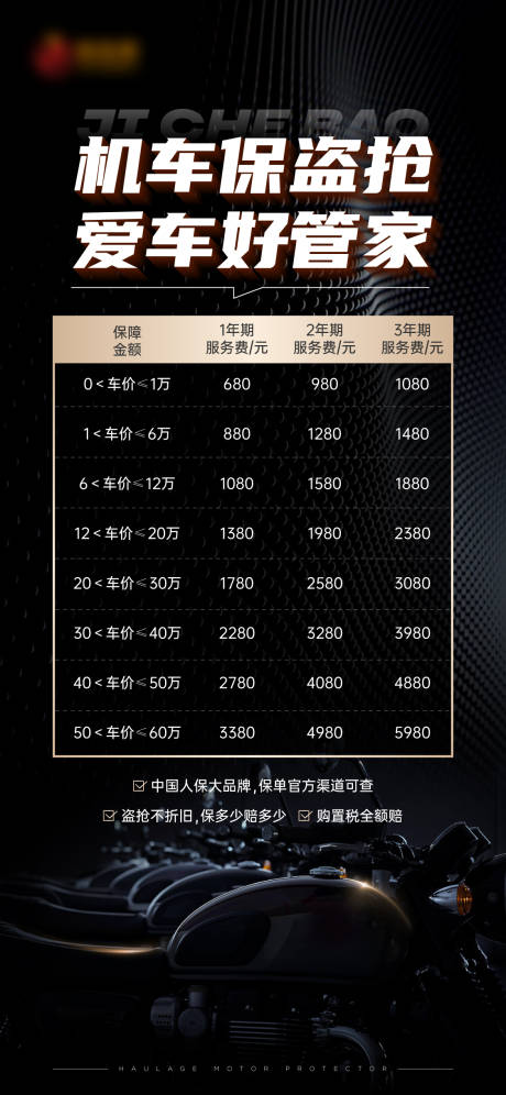 机车表格保单海报