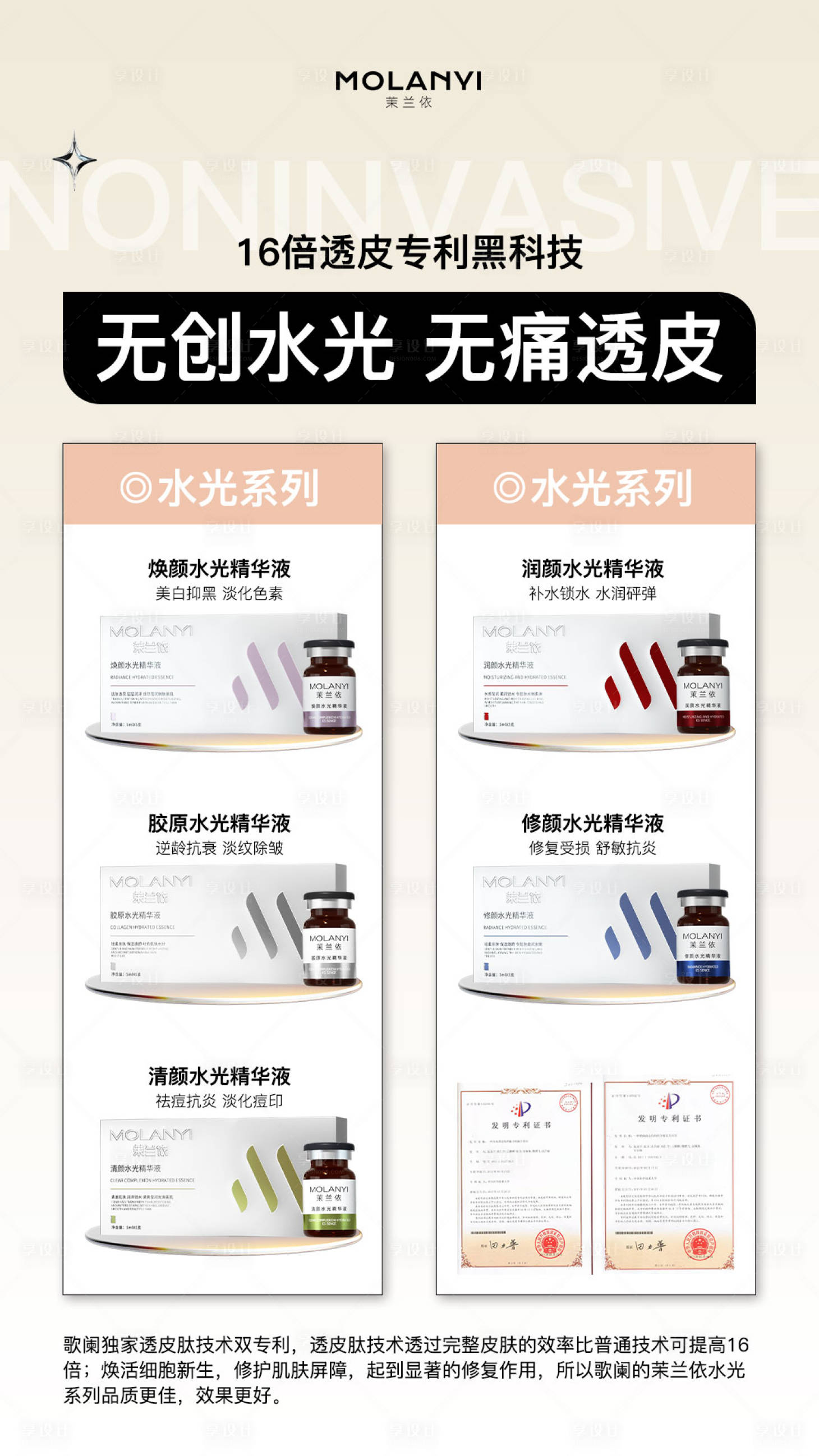 源文件下载【享设计】搜索编号：71190029134276569【医美水光产品海报口服饮品高级感海报】