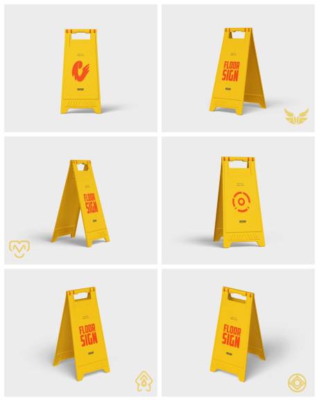 源文件下载【享设计】搜索编号：62870029429891904【店招导视牌海报立牌样机】