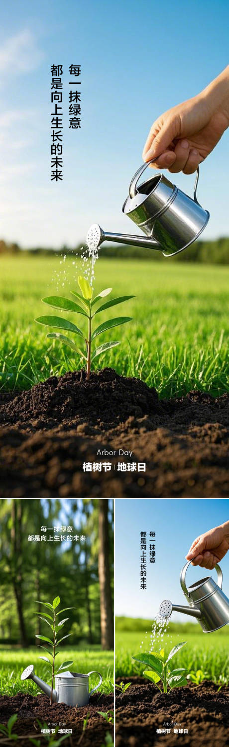 植树节地球日系列海报