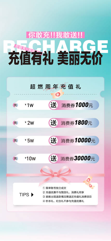 源文件下载【医美周年庆充值礼海报】编号：95040029341706169