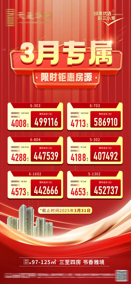 源文件下载【房地产红金特价房源海报】编号：96650029238341028