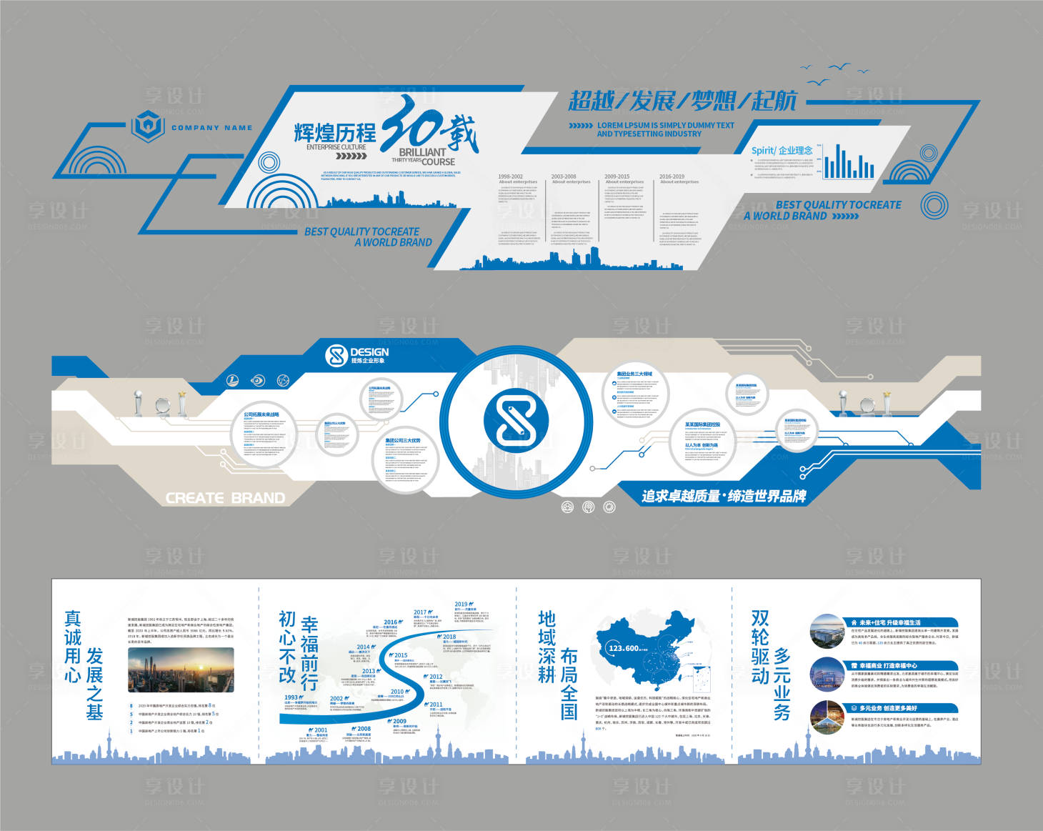 源文件下载【享设计】搜索编号：61880029582128999【企业科技系列文化墙】