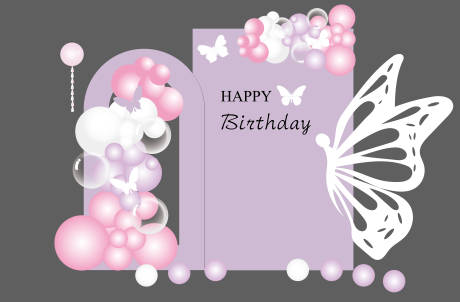 源文件下載【生日蝴蝶活動美陳】編號：55120029765592730
