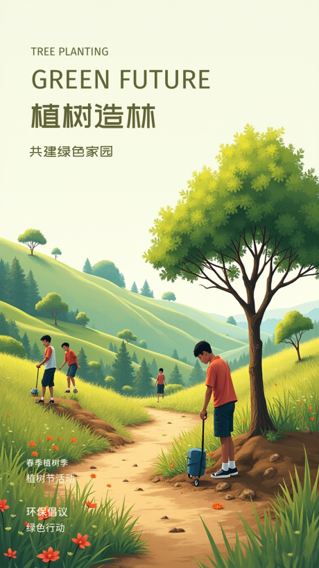 源文件下载【植树节节日海报】编号：81840029382898169