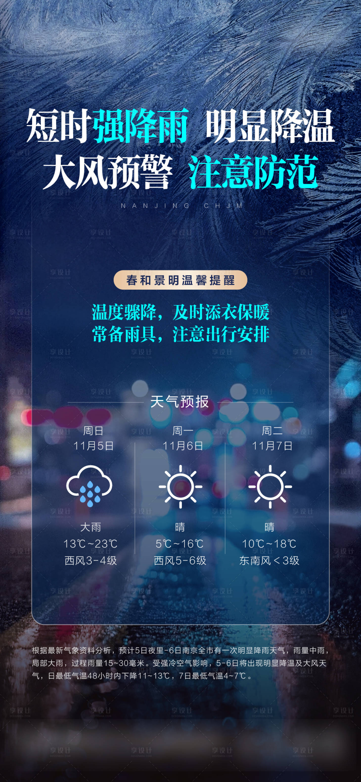 源文件下載【享設計】搜索編號：95420029533783670【地產寒潮預警海報】