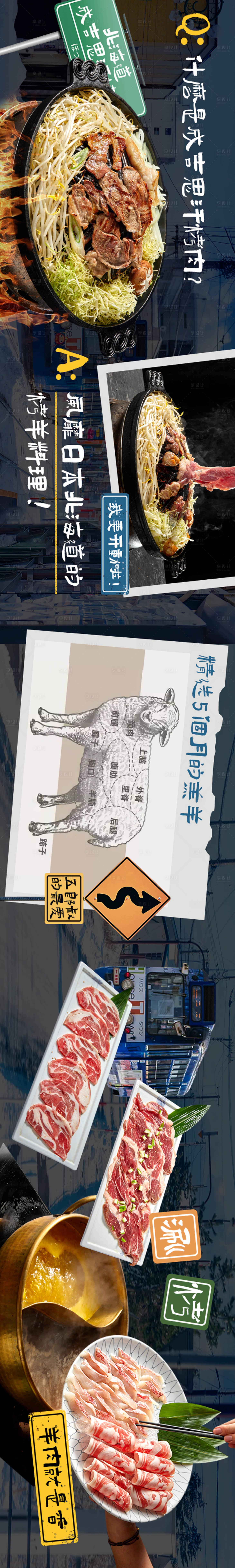 源文件下載【享設計】搜索編號：31070029378127007【大眾點評餐飲日料五連圖長圖海報】