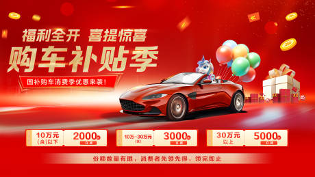 源文件下载【红色汽车购车优惠活动背景板】编号：21750029250937963