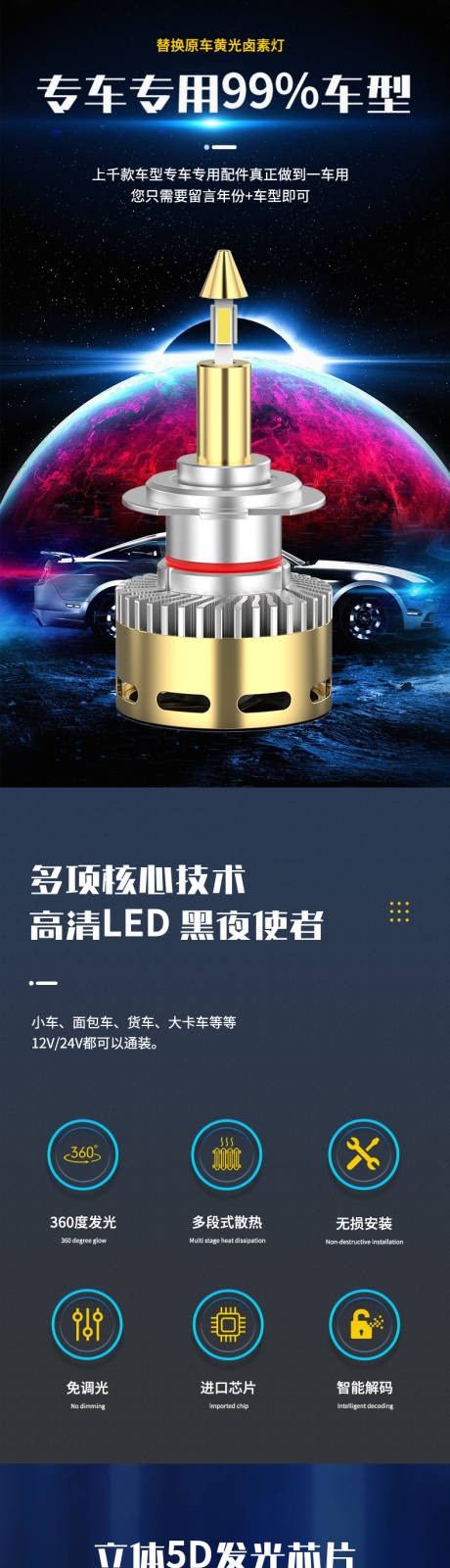 源文件下载【汽车LED大灯详情页设计】编号：30170029276097071