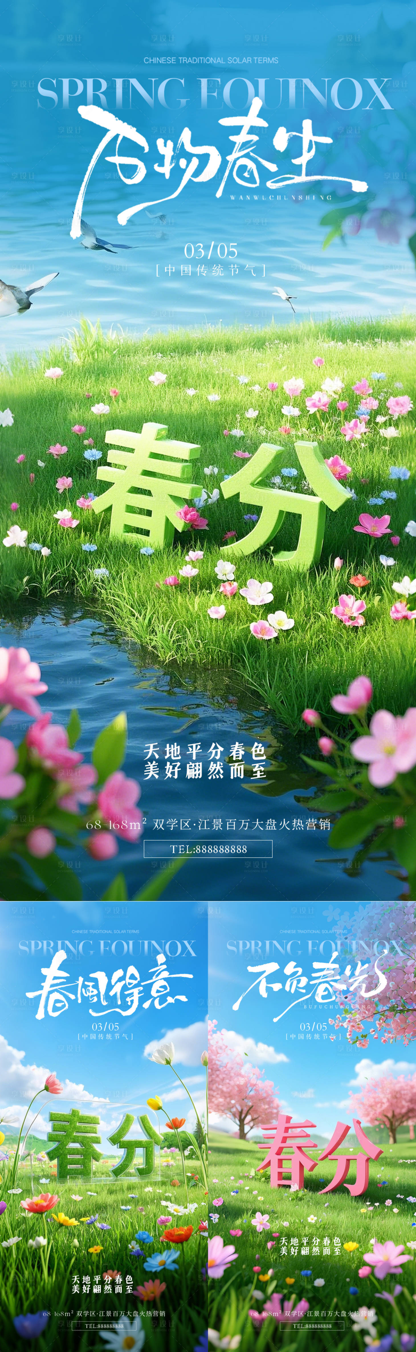 源文件下载【春分创意立体字节气海报】编号：16900029377302424