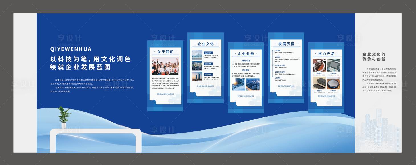 源文件下載【享設計】搜索編號：52550029820401303【科創企業文化墻 】