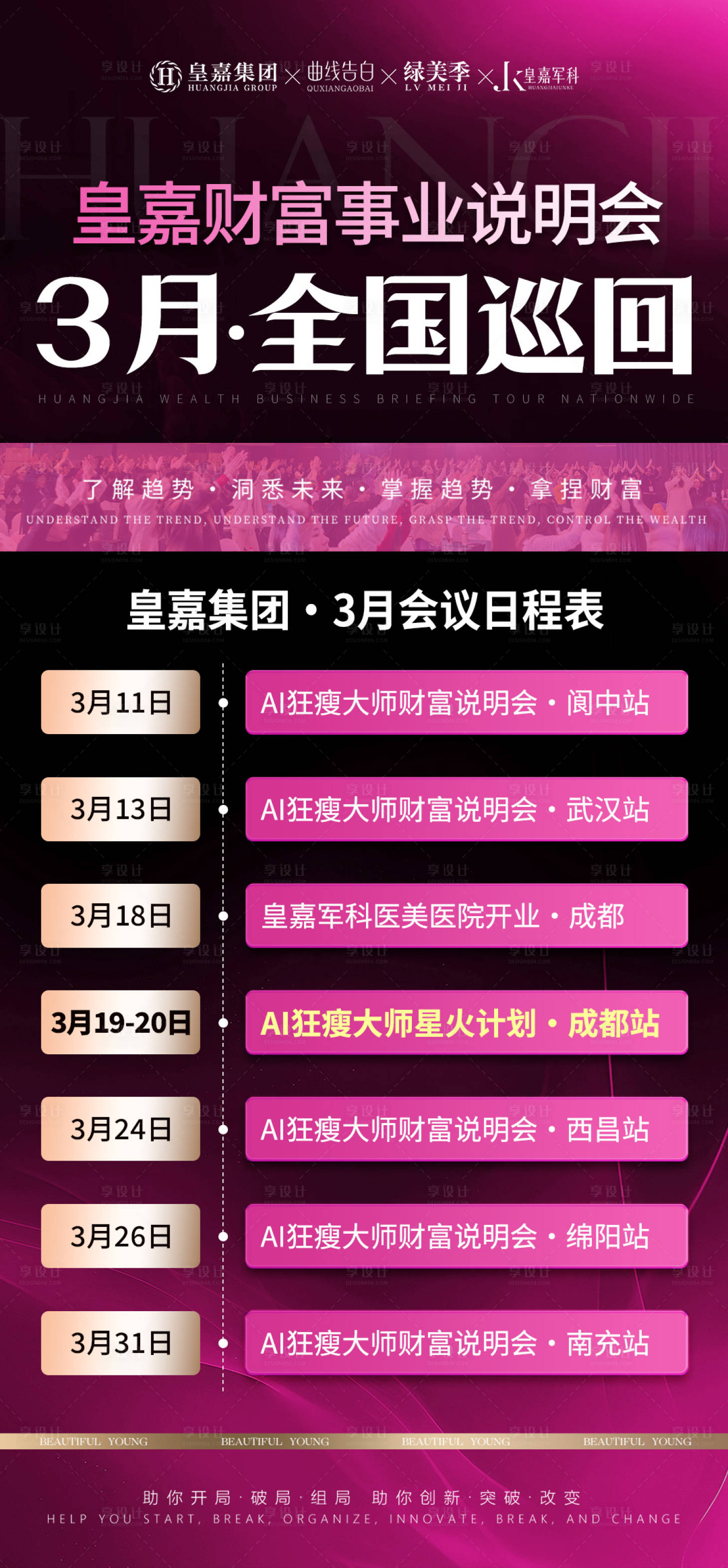 源文件下载【享设计】搜索编号：50750029554812161【招商会议行程日程表海报】