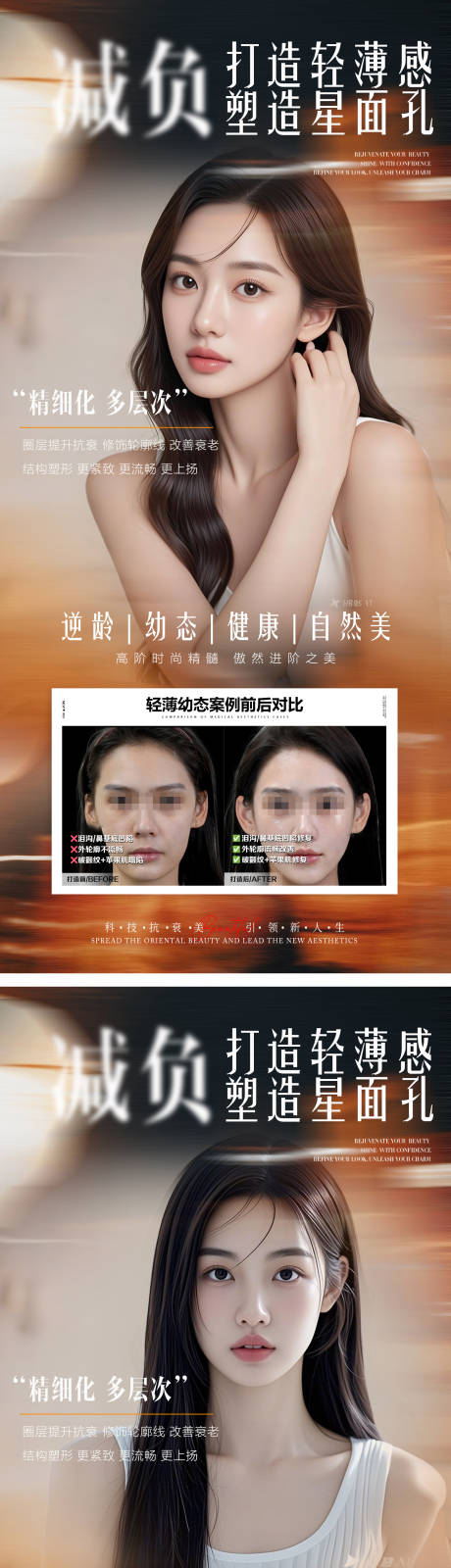 源文件下载【医美祛馒化修复轻薄脸案例对比海报】编号：10540029360494361