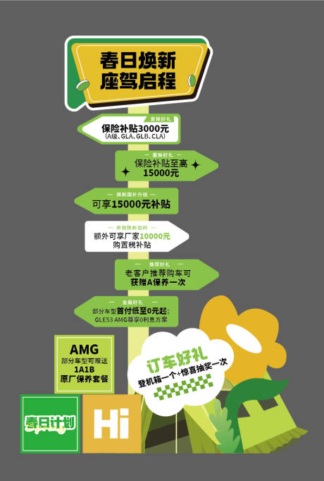 源文件下载【汽车春季指示牌】编号：67260029836321582