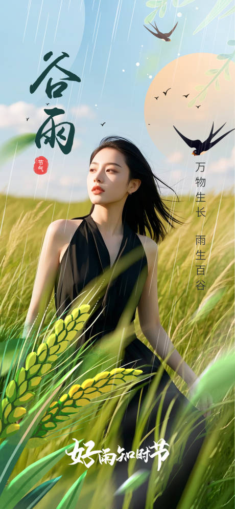 源文件下载【谷雨节气移动端海报】编号：76120029868664590