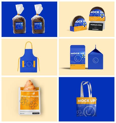 源文件下載【面包甜品店品牌樣機】編號：73530029491677207