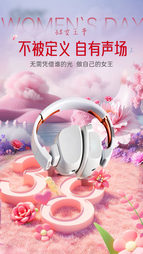 源文件下载【享设计】搜索编号：31730029257612569【38女王节海报】