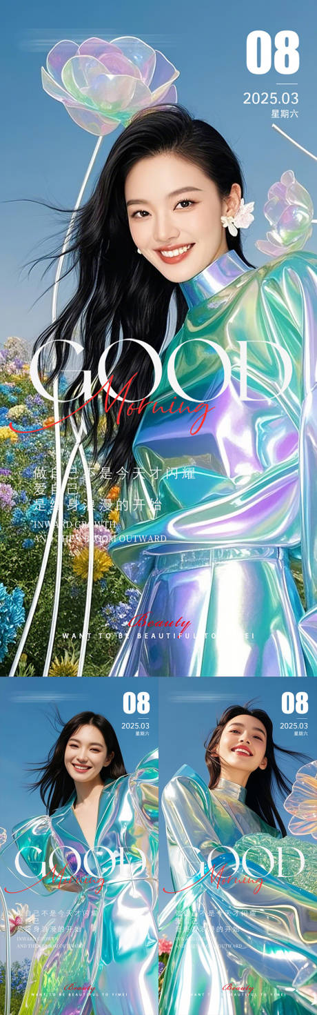 源文件下載【享設(shè)計(jì)】搜索編號(hào)：88430029120428704【醫(yī)美早安海報(bào)】