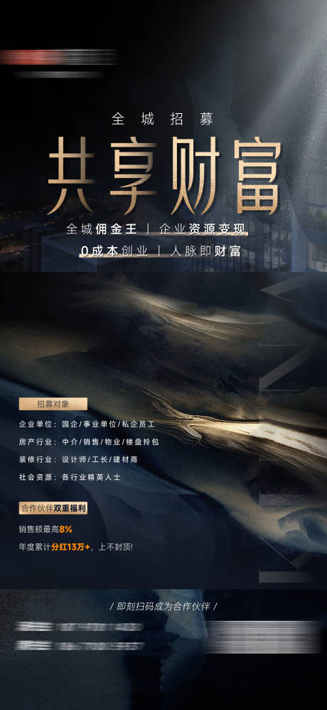 源文件下载【享设计】搜索编号：61750029735041608【招募合伙人海报】