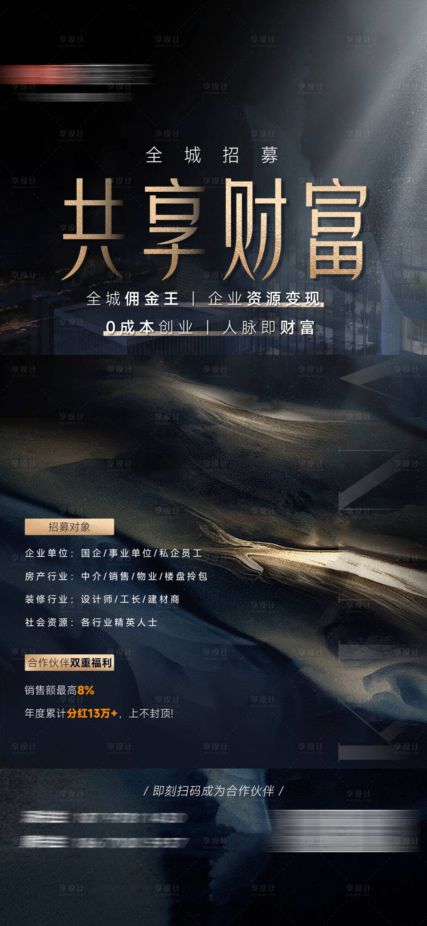 源文件下载【享设计】搜索编号：61750029735041608【招募合伙人海报】