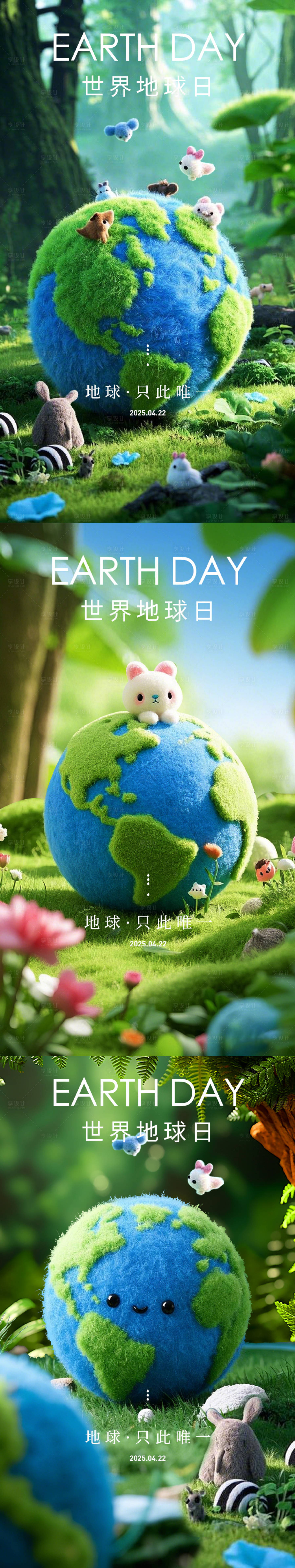 源文件下载【世界地球日卡通系列海报】编号：46490029500722428