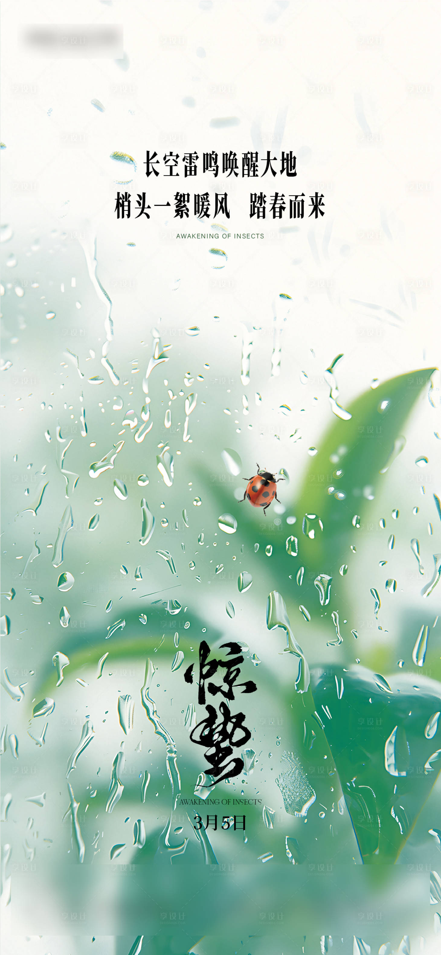 源文件下载【享设计】搜索编号：55510029134533586【惊蛰移动端节气海报】
