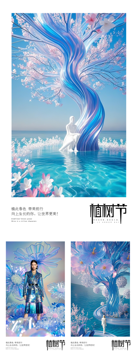 源文件下载【医美春季植树节早安海报  】编号：10910029112751128