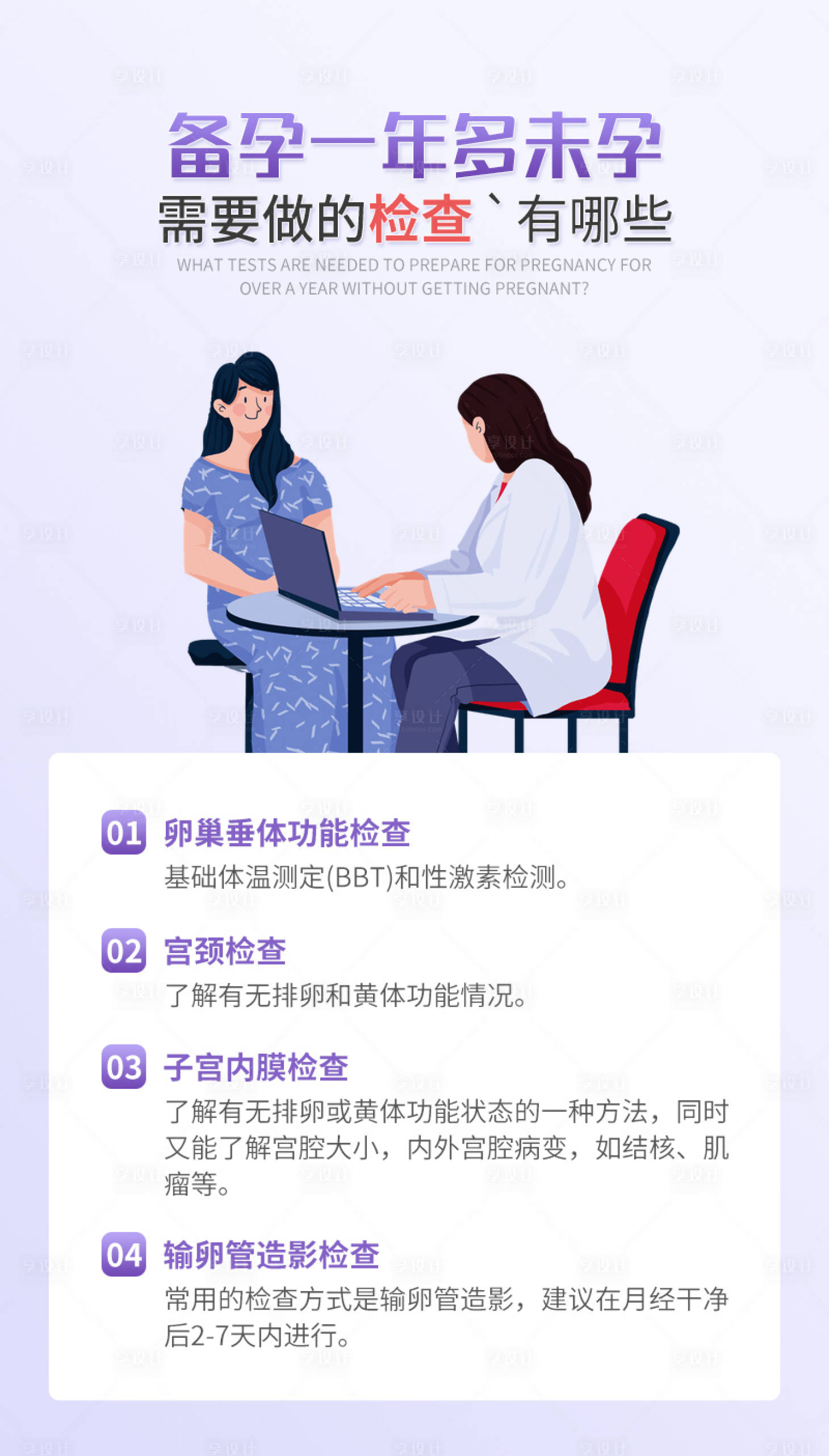 源文件下载【享设计】搜索编号：99410029468175289【备孕检查科普知识海报】