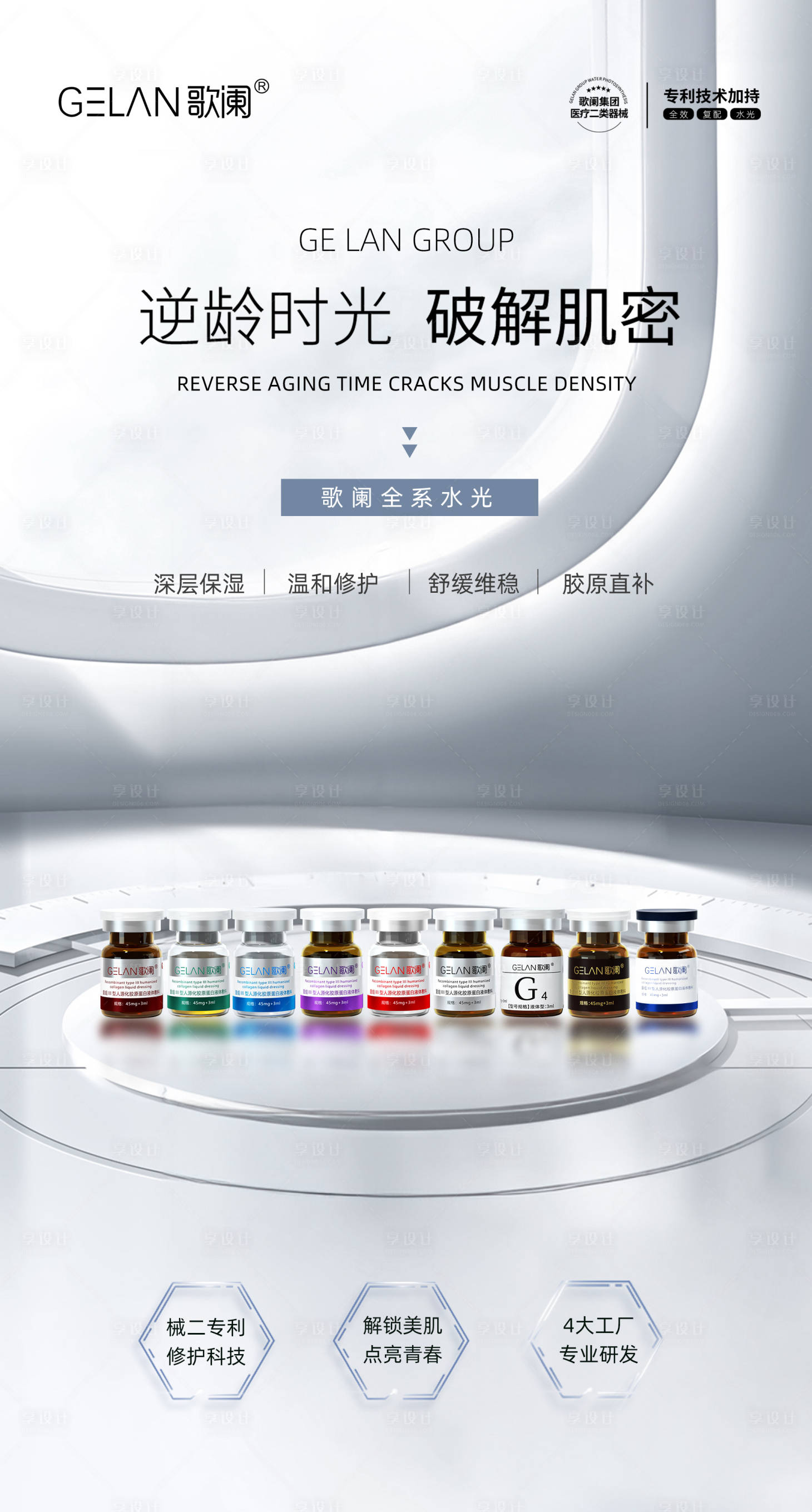 源文件下载【享设计】搜索编号：43560029477277954【医美水光产品海报】