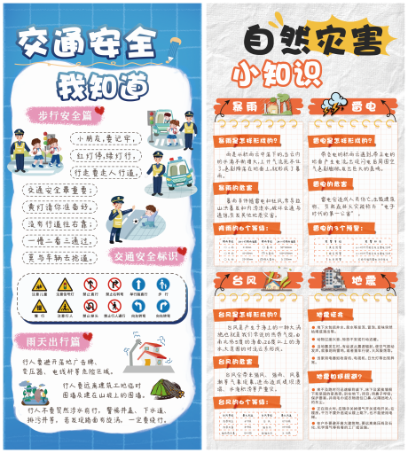 源文件下载【享设计】搜索编号：52900029783476808【交通安全自然灾害小知识宣传海报】