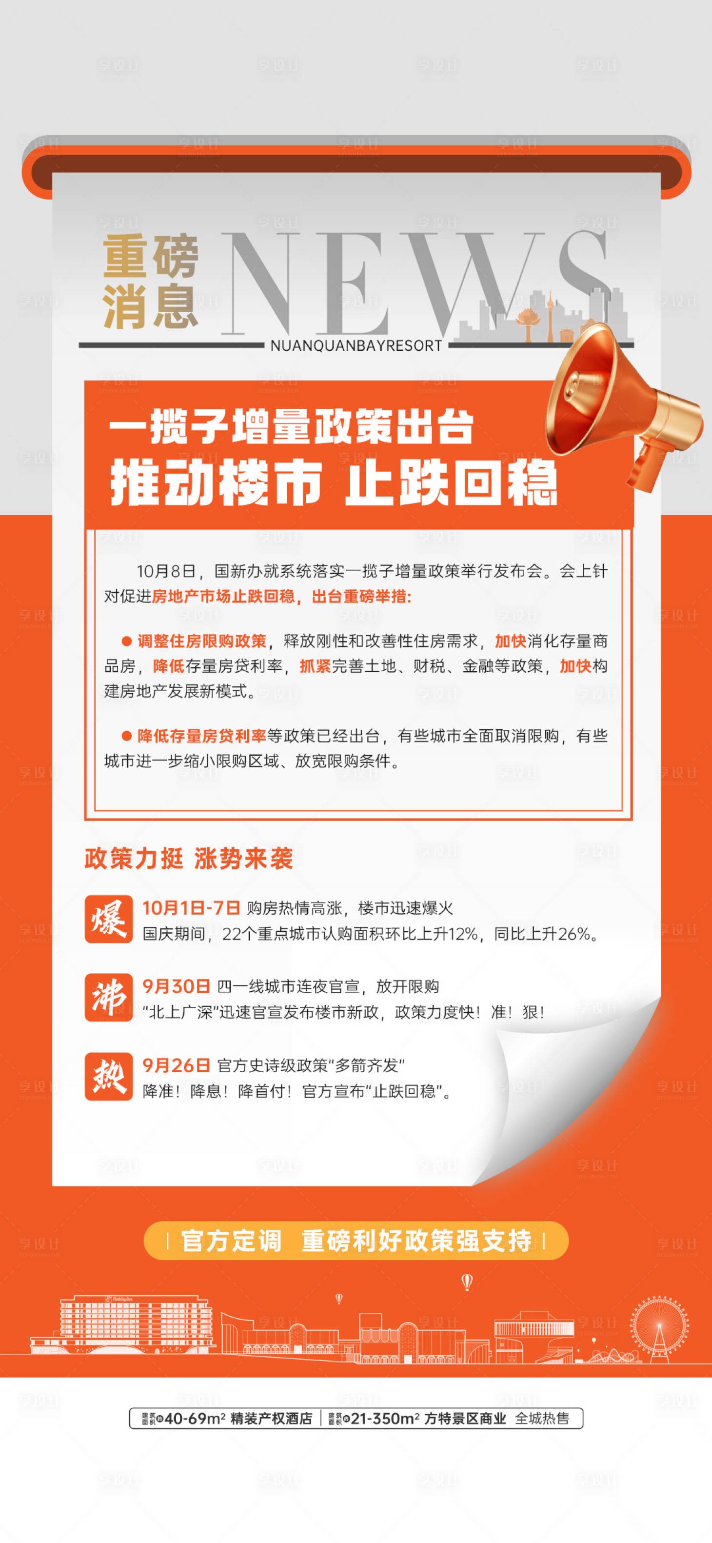 源文件下载【享设计】搜索编号：86090029855154337【地产利好政策海报】