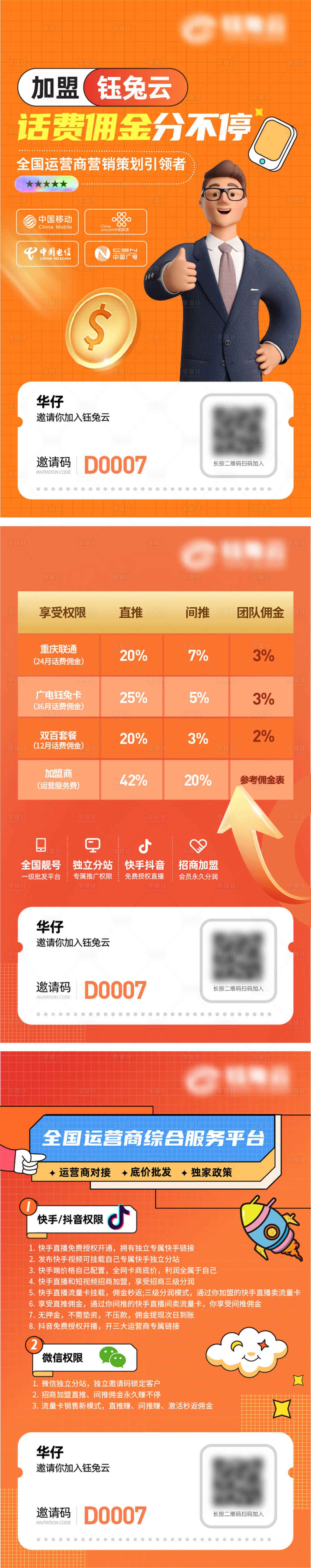 源文件下载【享设计】搜索编号：28880029344006754【加盟话费佣金促销海报设计模板】
