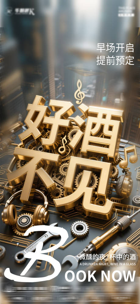 源文件下载【享设计】搜索编号：38990030346231705【酒吧邀约宣传海报】