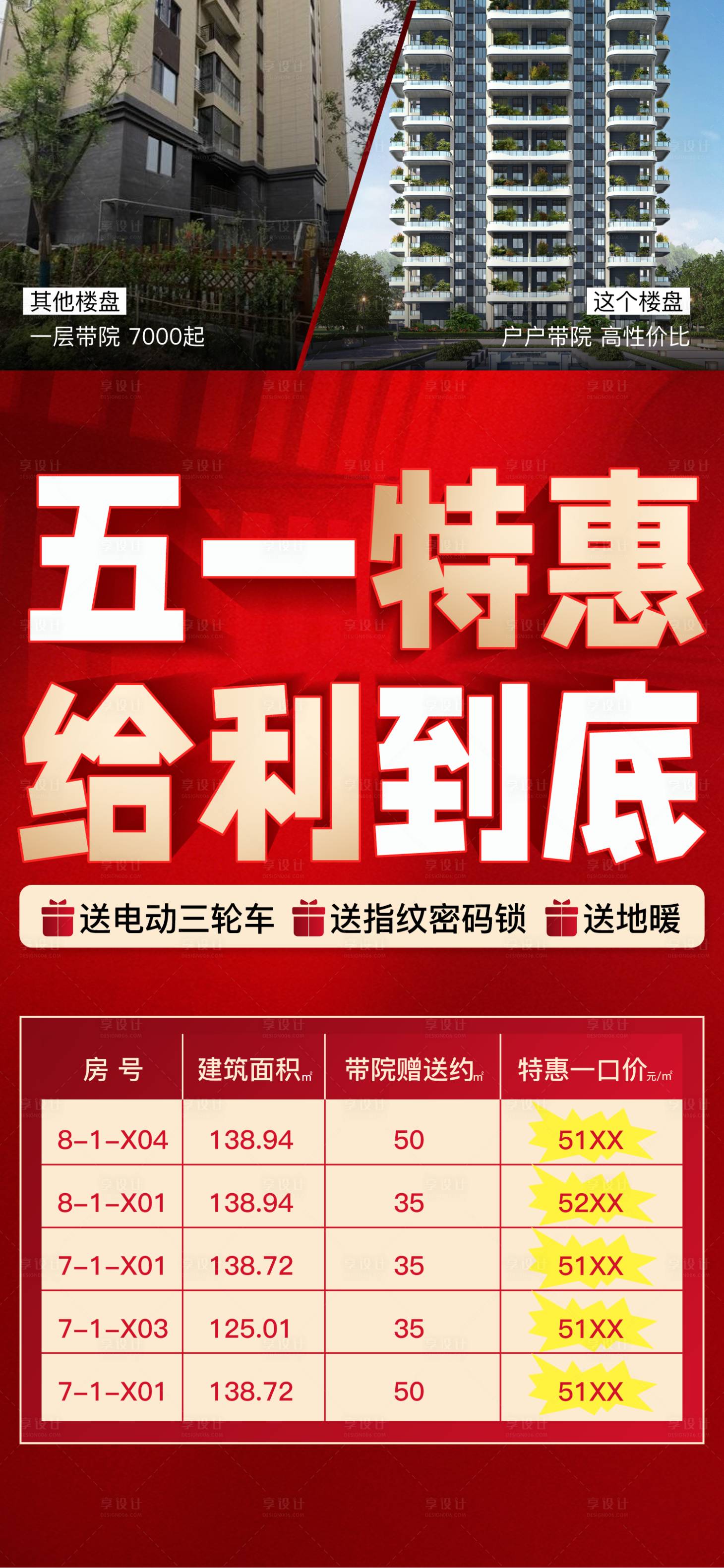 源文件下載【享設計】搜索編號：55120030452917829【地產五一特價房海報】