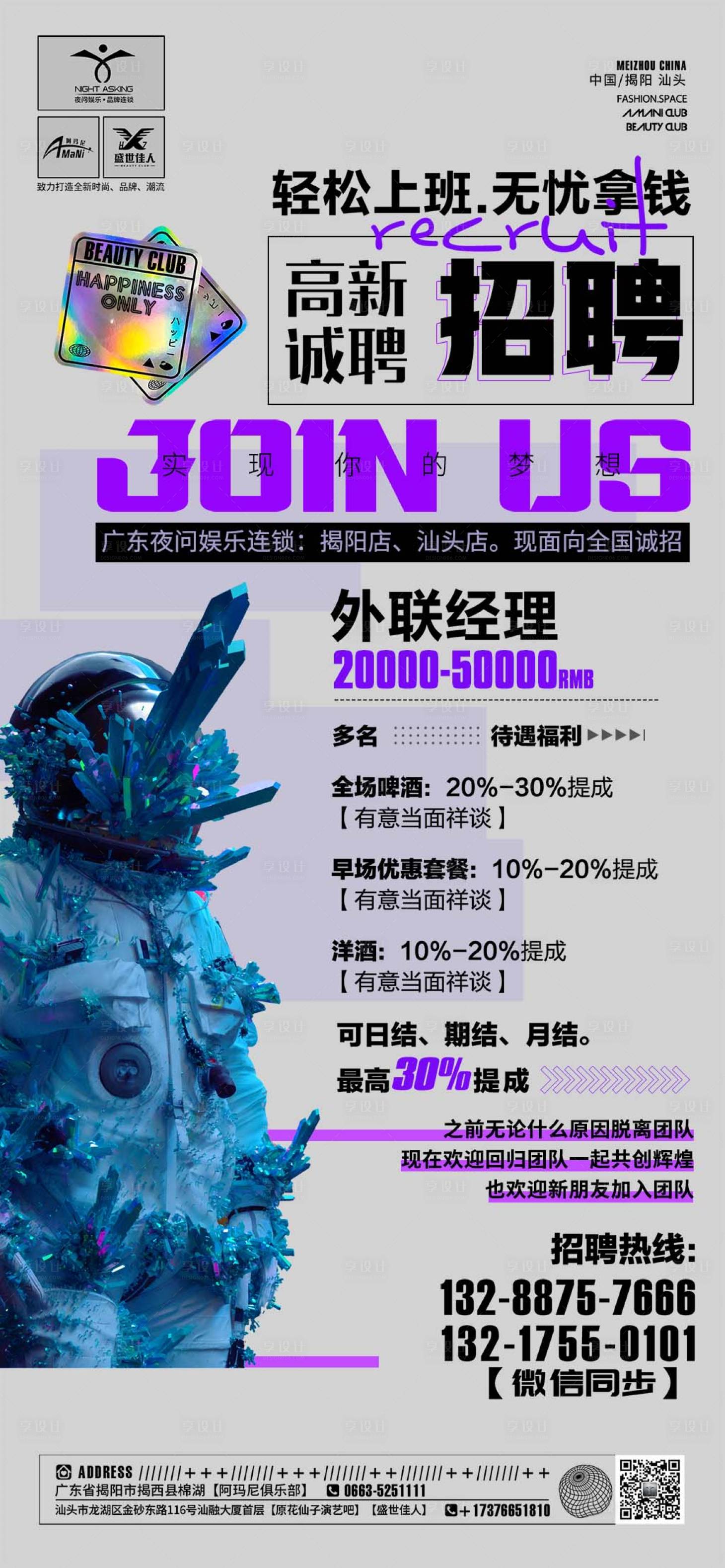 源文件下載【享設計】搜索編號：10740030396686473【酒吧招聘海報】