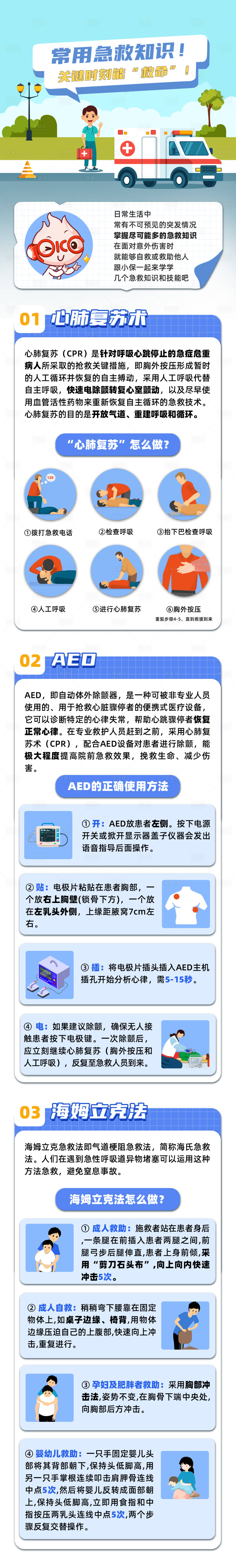 源文件下載【急救知識插畫長圖】編號：70410029910808852