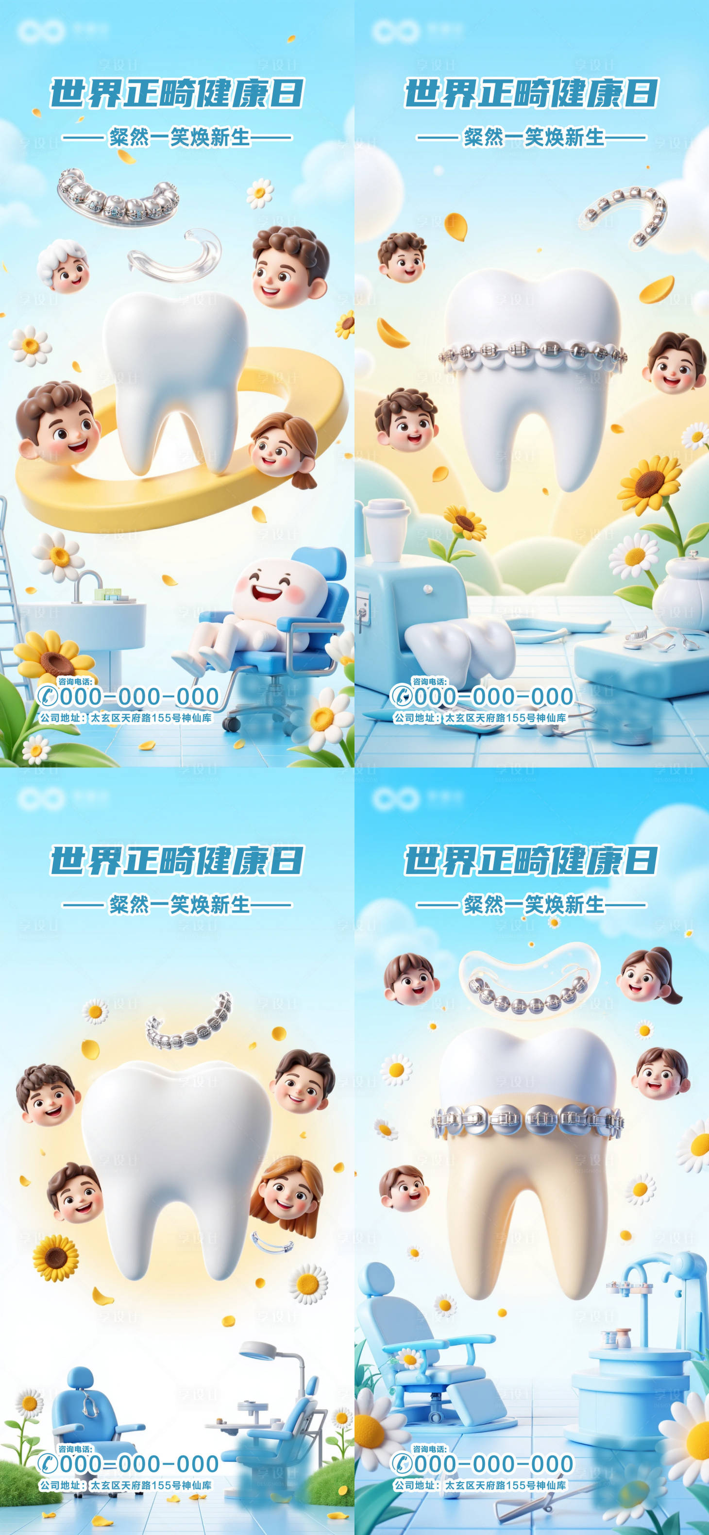 源文件下載【享設(shè)計(jì)】搜索編號(hào)：49410030127701970【世界正畸健康日海報(bào)】