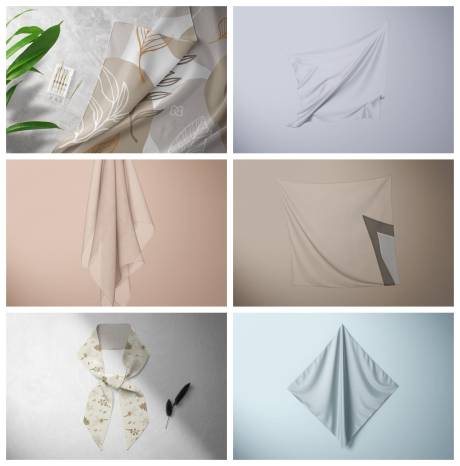 源文件下载【享设计】搜索编号：91480029979998908【丝绸丝巾样机】