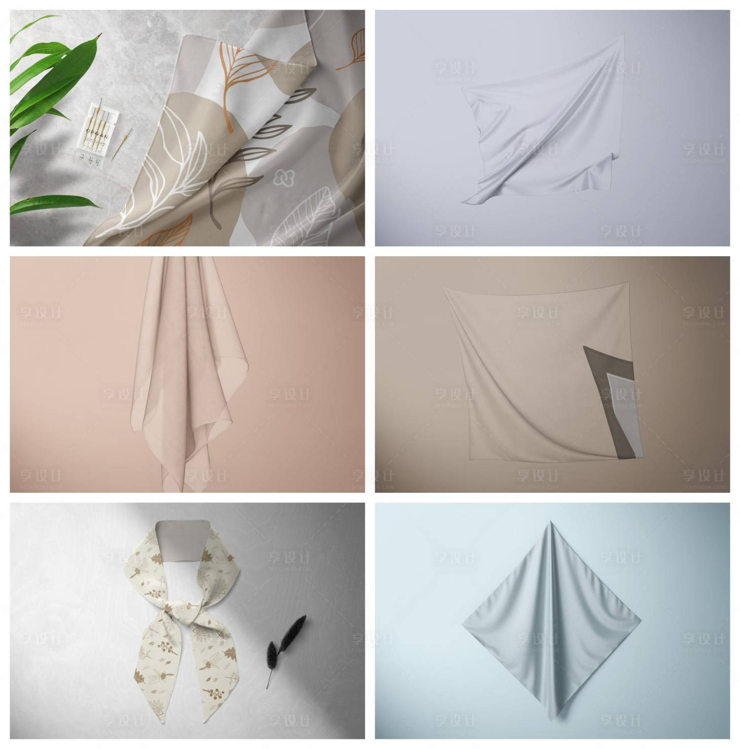 源文件下载【享设计】搜索编号：91480029979998908【丝绸丝巾样机】