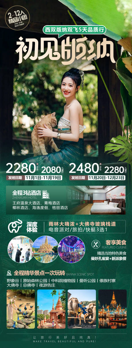 源文件下载【云南西双版纳高端小清新旅游海报】编号：56440030263817033