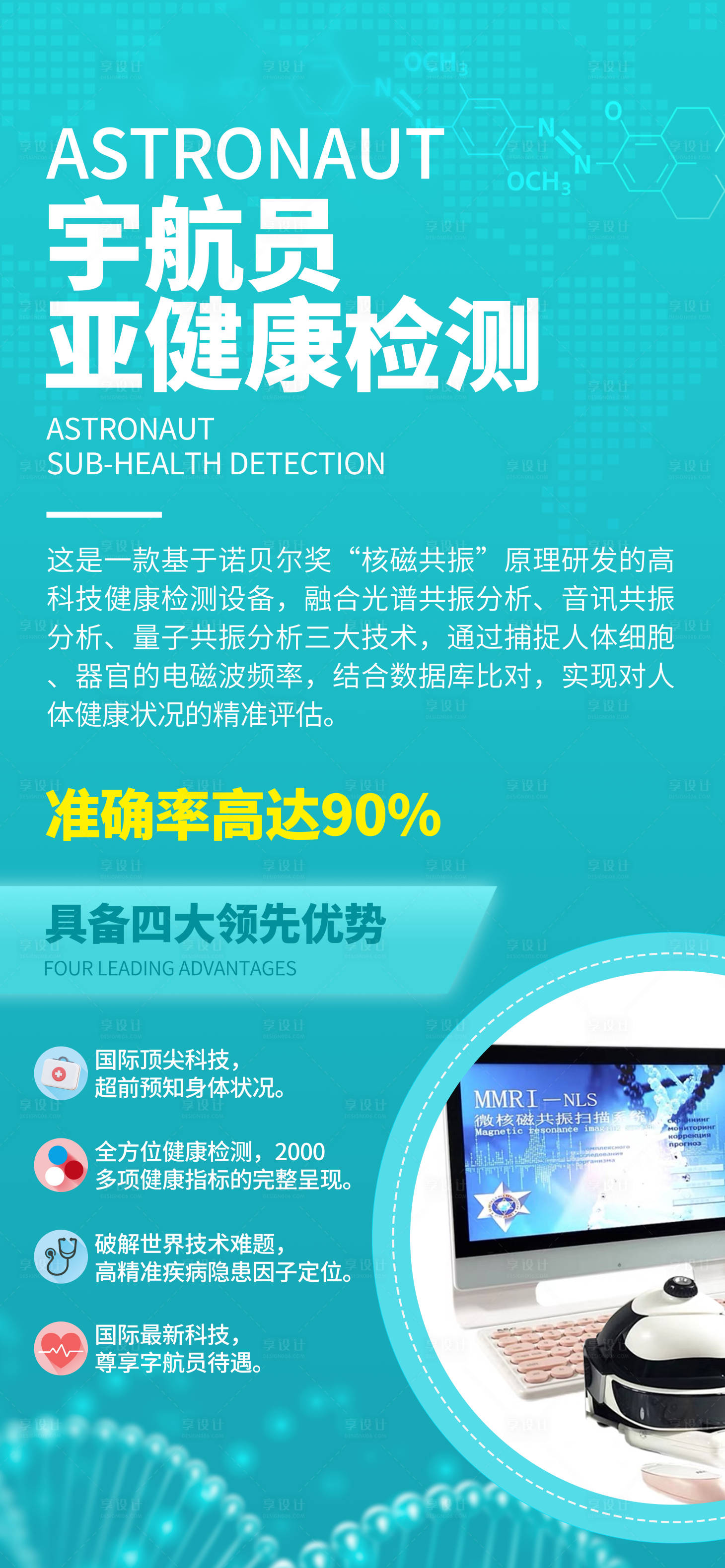 源文件下載【享設計】搜索編號：87620029900961559【宇航員亞健康檢測海報】