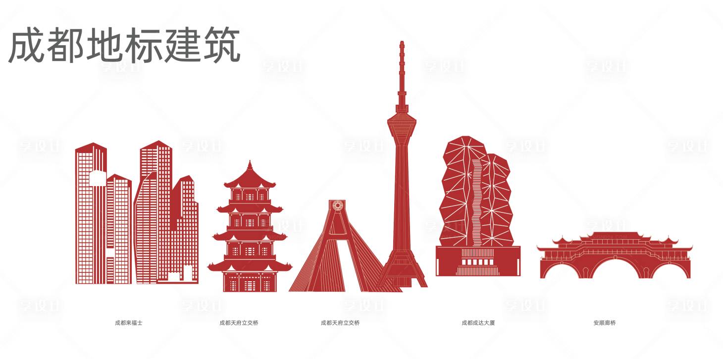 源文件下載【享設計】搜索編號：58670029991049925【城市地標建筑線稿】