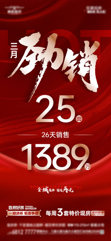 源文件下载【享设计】搜索编号：86370030151277537【地产热销数据海报】