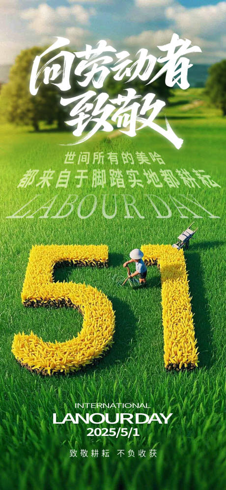 源文件下载【五一劳动节朋友圈海报】编号：39820030187154552