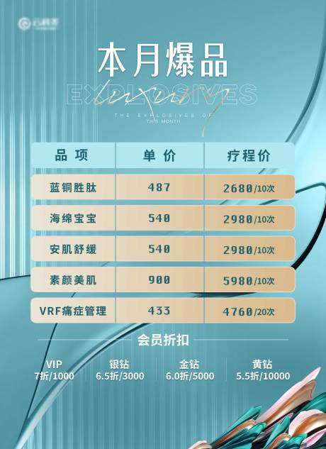 源文件下载【医美价目表海报】编号：43760030284616407