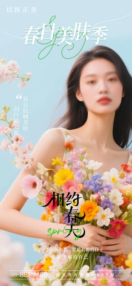 源文件下載【美膚美女花海報】編號：33280030000765321