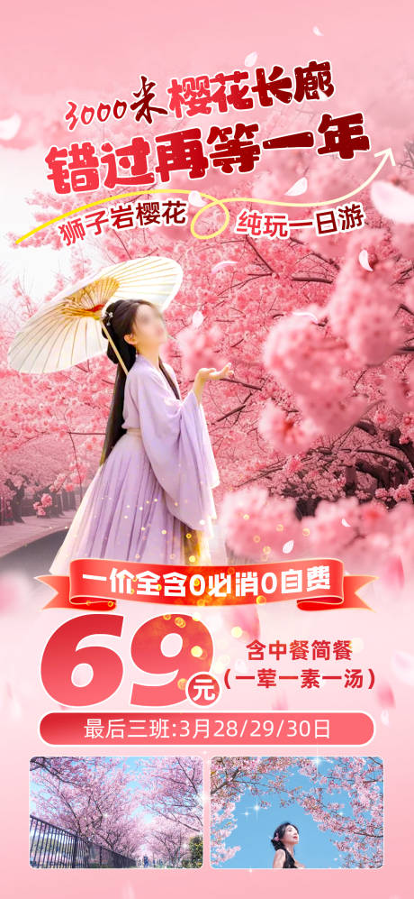 源文件下載【享設計】搜索編號：55150030113149467【櫻花春游海報】