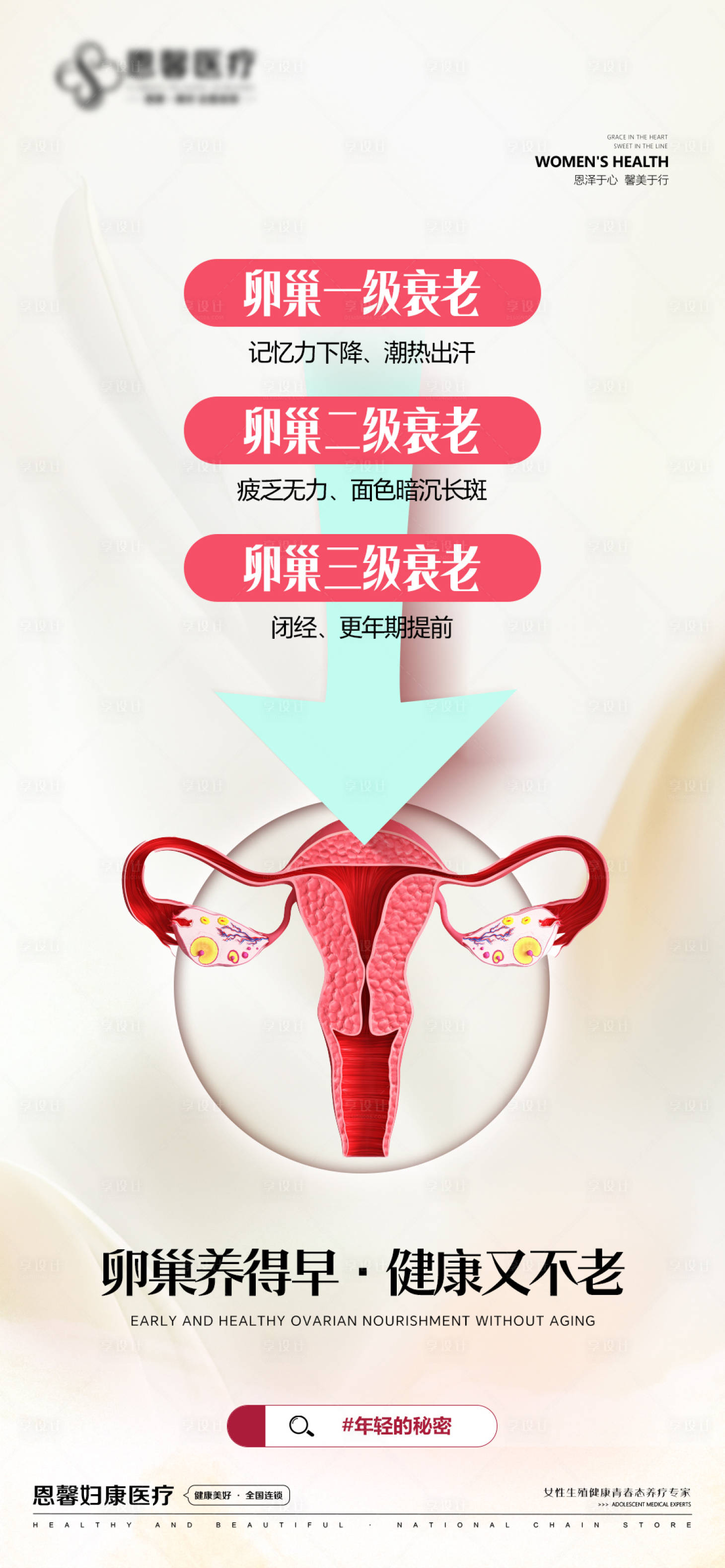 源文件下载【享设计】搜索编号：59750030335603396【医疗卵巢科普海报】
