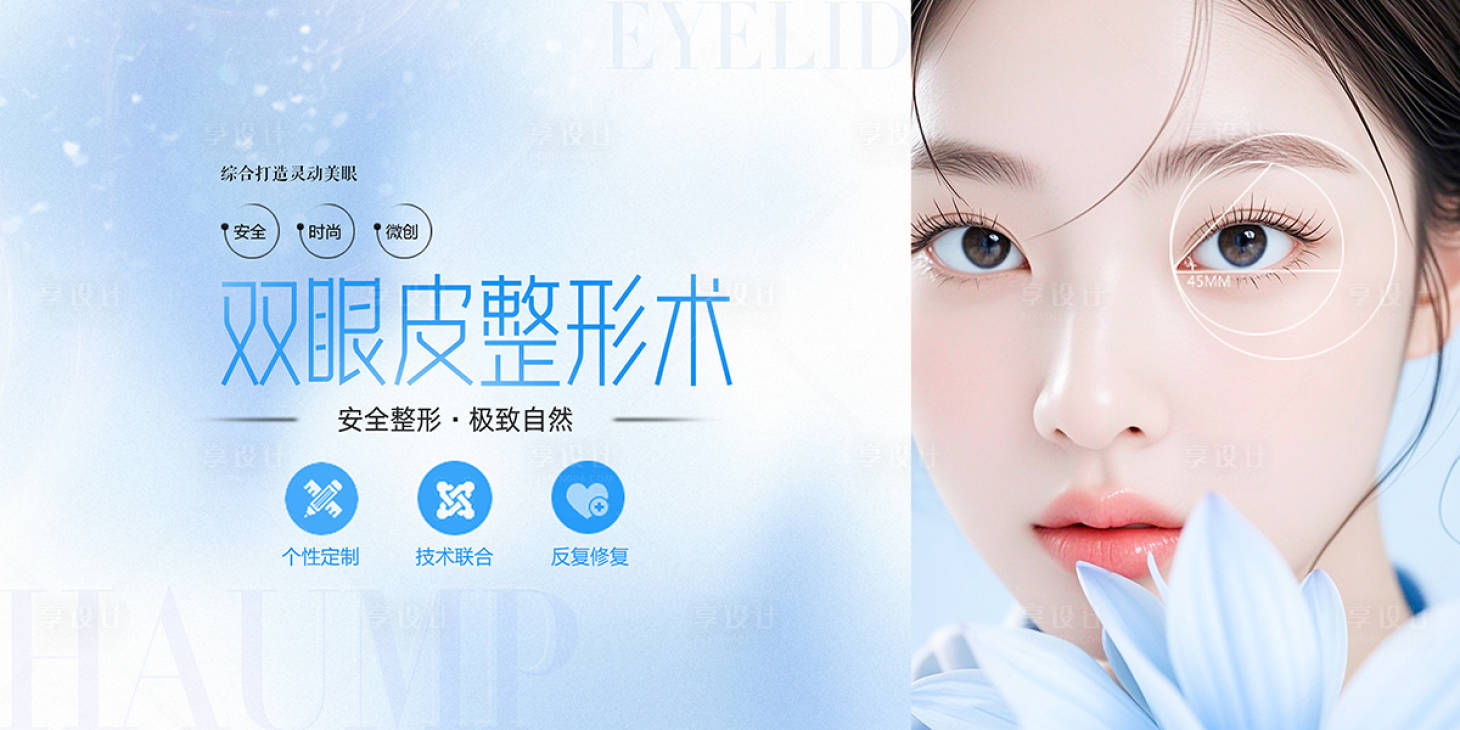 源文件下载【享设计】搜索编号：31540030121745033【医美双眼皮整形海报】